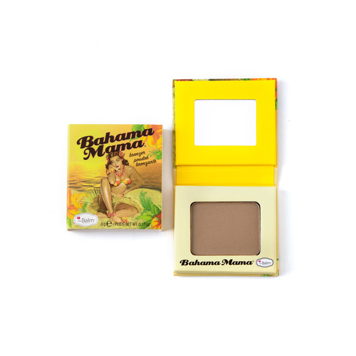 Photograph showing Bahama Mama Travel Size packaging and makeup
