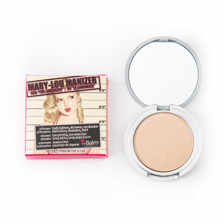 Photograph showing Mary-Lou Manizer travel size packaging and makeup